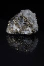 Symbiotic pyrite crystal druse rock sample