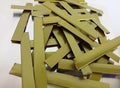Small pieces of yellow aluminum rod