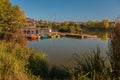 A small pier with boats for rent