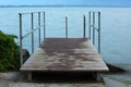 Small pier in Lucerne lakeside Royalty Free Stock Photo