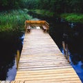 A small pier on the river