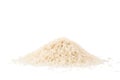 Small pile of basmati rice isolated on a white