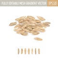 Small pile of long grain brown rice. Royalty Free Stock Photo