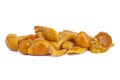 Small pile of marinated honey agarics isolated on the white Royalty Free Stock Photo