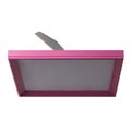 Small pink blank picture photo frame with stand. Realistic horizontal picture frame. Empty hot pink picture frame Royalty Free Stock Photo