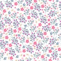 Small pink flowers seamless pattern