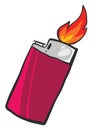 Small pink lighter, illustration, vector Royalty Free Stock Photo