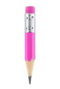 Small pink pencil with eraser isolated Royalty Free Stock Photo