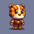 Charming Tiger Pixel Art For Cute Minecraft Characters