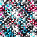 Small pixels colored geometric background seamless pattern illustration Royalty Free Stock Photo