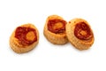 Small pizzas isolated on white Royalty Free Stock Photo