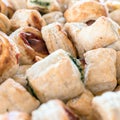 Small pizzas made of puff pastry Royalty Free Stock Photo