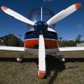 Small plane with big propeller Royalty Free Stock Photo