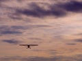 Small Plane Flying into the clouds Royalty Free Stock Photo