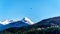 Small plane flying over Green Lake neat Whistler British Columbia Royalty Free Stock Photo