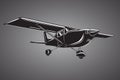 Small plane  illustration. Single engine propelled aircraft. Air tours wehicle Royalty Free Stock Photo