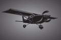 Small plane  illustration. Single engine propelled aircraft. Air tours wehicle Royalty Free Stock Photo