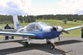 Small plane parked on the Mende airfield