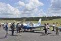Small plane parked on the Mende airfield Royalty Free Stock Photo