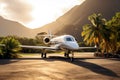 Small Plane Parked on Runway Royalty Free Stock Photo