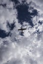 The small plane in the sky Royalty Free Stock Photo