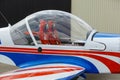 Small plane standing in shed Royalty Free Stock Photo