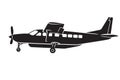 Small plane vector illustration. Big single engine propelled passenger aircraft. Royalty Free Stock Photo