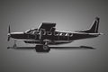 Small plane vector illustration. Big single engine propelled passenger aircraft. Royalty Free Stock Photo