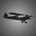 Small plane vector illustration icon. Single engine propelled aircraft. Air tours wehicle