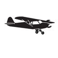 Small plane vector illustration. Single engine propelled aircraft. Royalty Free Stock Photo
