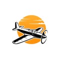 Small plane vector illustration. single engine propelled aircraft. Royalty Free Stock Photo