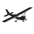 Small plane vector illustration. Single engine propelled aircraft. Royalty Free Stock Photo