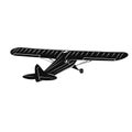 Small plane vector illustration. Single engine propelled aircraft.