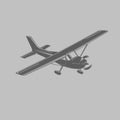 Small plane vector illustration. Single engine propelled passenger aircraft. Light aircraft. Monochrome transparent vector Royalty Free Stock Photo