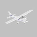 Small plane vector illustration. Single engine propelled passenger aircraft. Light aircraft. Vector illustration Royalty Free Stock Photo