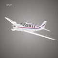 Small plane vector illustration. Single engine propelled passenger aircraft. Royalty Free Stock Photo