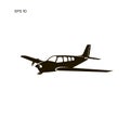 Small plane vector illustration. Single engine propelled passenger aircraft. Royalty Free Stock Photo