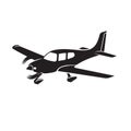 Small plane vector illustration. Single engine propelled passenger aircraft. Royalty Free Stock Photo