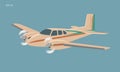 Small plane vector illustration. Twin engine propelled passenger aircraft. Royalty Free Stock Photo