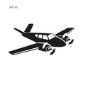 Small plane vector illustration. Twin engine propelled aircraft. Business aircraft. Royalty Free Stock Photo