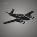 Small plane vector illustration. Twin engine propelled passenger aircraft. Royalty Free Stock Photo