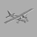 Small plane vector sketch. Hand drawn single engine propelled aircraft. Air tours wehicle. Royalty Free Stock Photo