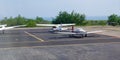 Small planes in an airport