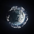 Small planet with clouds