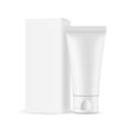 Small plastic cosmetic tube with cardboard box mockup