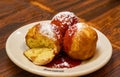 A Small Plate of Aebleskiver a Danish Dessert