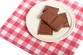 A small plate with sweet chocolate