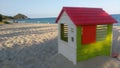 Small play house on quiet beach