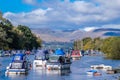 Small Pleasure Craft at the bottom of Loch Lomond in Balloch Royalty Free Stock Photo