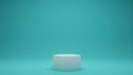A small podium for various objects on a blue background in the studio.